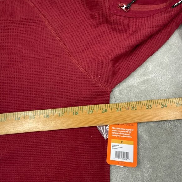 Bass Outdoor Cabernet Red Thermal Henley Long Sleeve Shirt S NWT 6234 - Picture 7 of 7